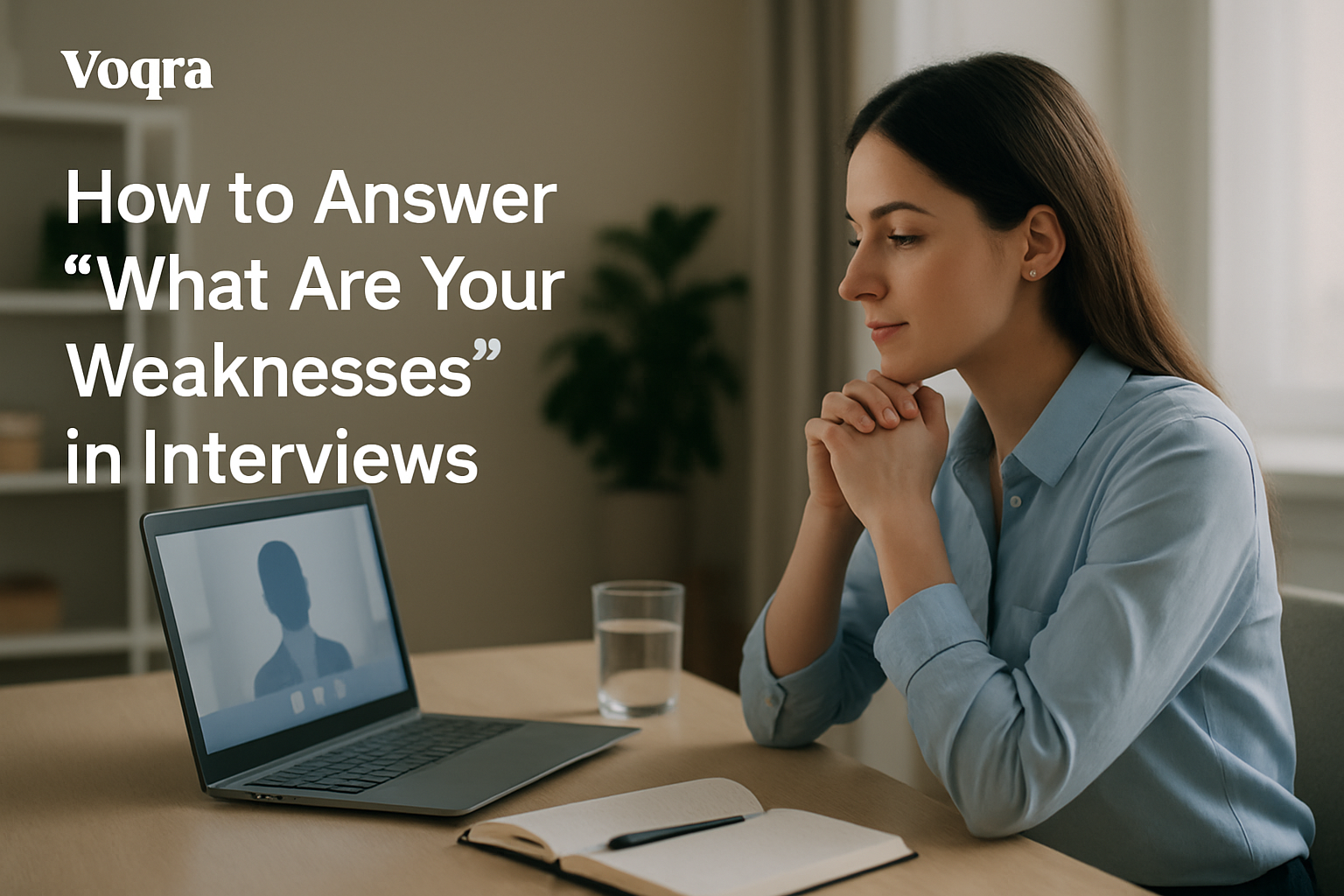 Candidate preparing a thoughtful answer to the weakness interview question